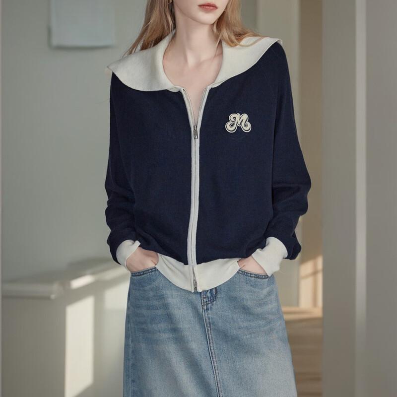 Demana Women s French Style Lapel Knit Cardigan L