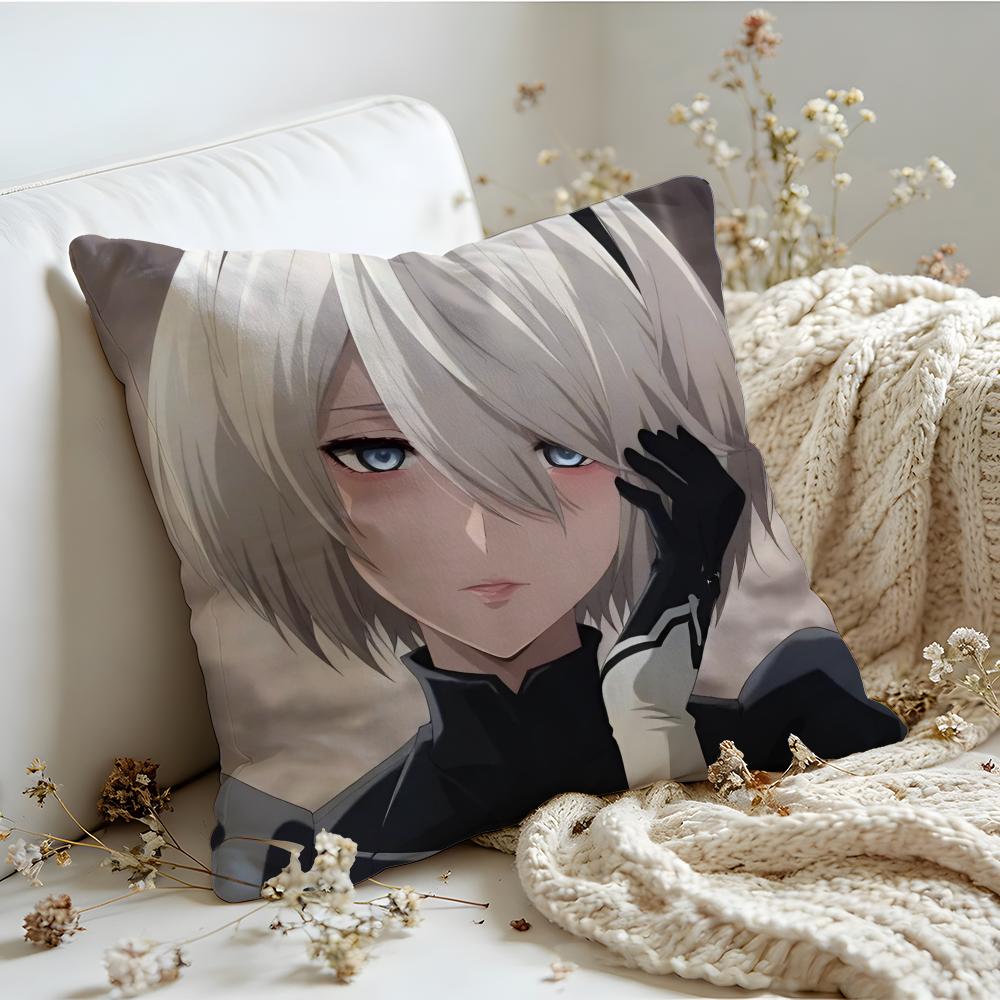 Cushion Cover  Linen  SkinFriendly Soft Decorative Case For Sofa Home Decor Cool Anime NNier Automata Pillow cover