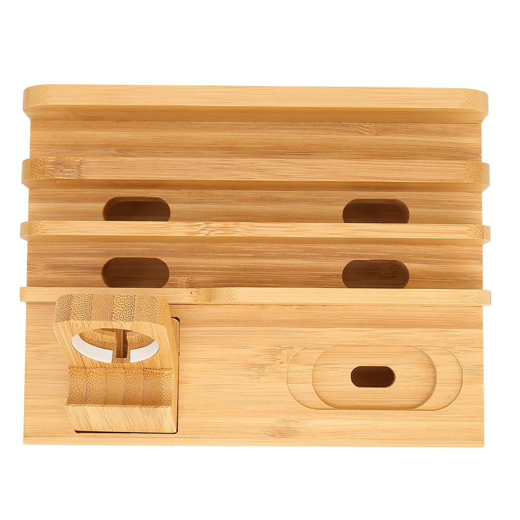 Bamboo Multi Devices Charging Station Charging Dock Stand Rack for Phone Tablet Watch