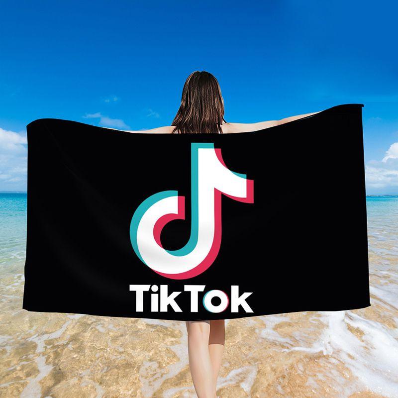 Tiktok 3d Printed Towel Bathing Bathrobe Beach Swimming Swimwear Shower Towel