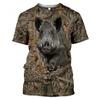 Spring/Summer Cross-border European and American Outdoor Jungle Camouflage Animal T-shirts for men and women, sports casual short-sleeve for students