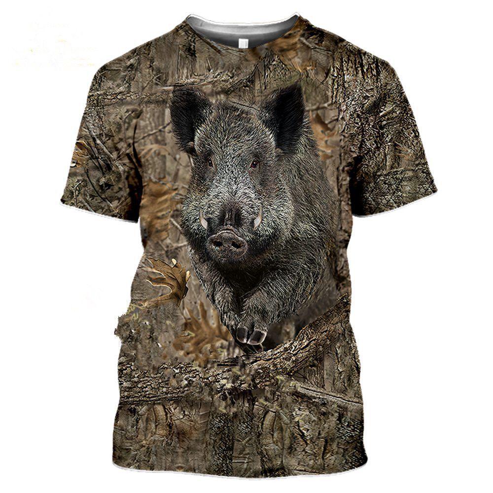 Spring/Summer Cross-border European and American Outdoor Jungle Camouflage Animal T-shirts for men and women, sports casual short-sleeve for students