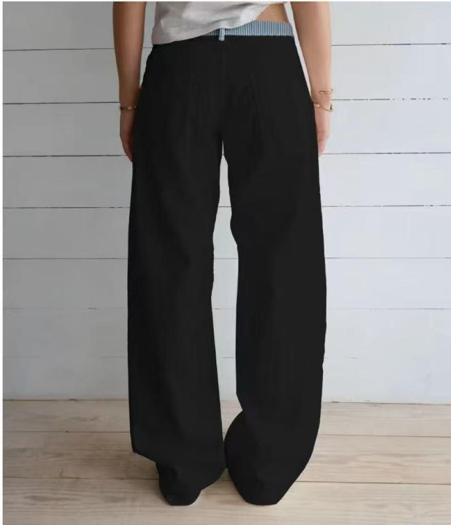 Color Block Patchwork Wide-Leg Pants: Versatile, Trendy, and Stylish