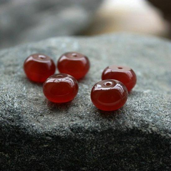 Handmade Natural Red Agate and Yellow Chalcedony Abacus Spacer Beads for DIY Bracelets