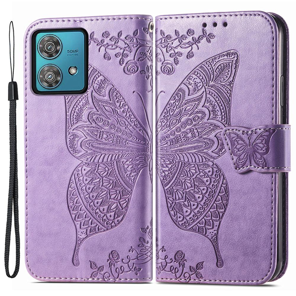 For Motorola Moto G84 5G Case Butterfly Imprinted Leather Wallet Phone Cover with Stand