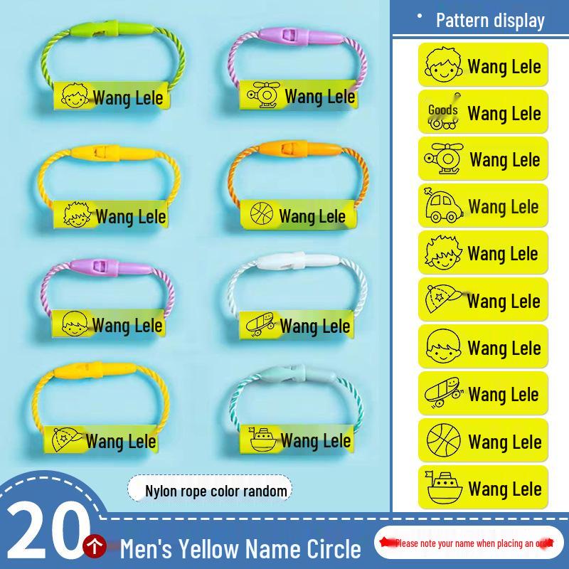 Back-to-School Name Tag Stickers & Lanyard Buckles for Kids' Shoes & Backpacks - Baby Name Circle