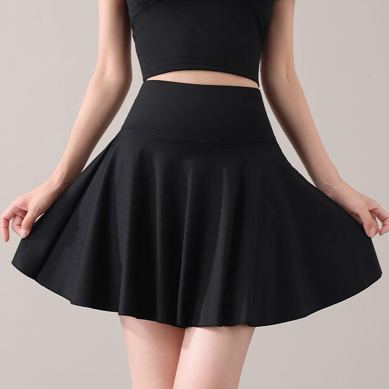 Women's Summer 2025 Tennis & Badminton Fitness Set: Yoga Short Sleeve, Running Skirt, & Chest Pad