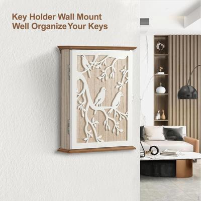 Wall Mount Decorative Housewarming Gift with Hooks Dustproof Key Holder for Cabinet