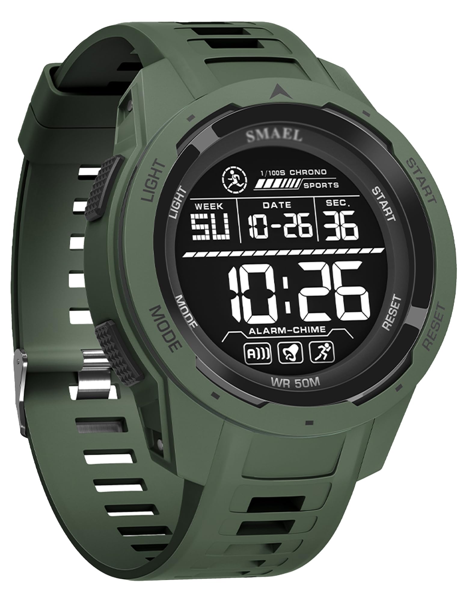 

Водонепроницаемые спортивные часы Maeau Digital с и Идеально подходят для активного отдыха и Зеленые Мужские Дата, Будильник, Таймер, Активности, Пеший туризм, Поездки на работу, Школа, зелёный