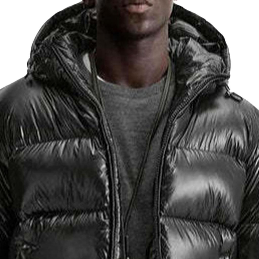 Giacca casual da uomo a maniche lunghe con cappuccio imbottita in cotone a tinta unita, Cappotto da uomo caldo e spesso con tasche larghe