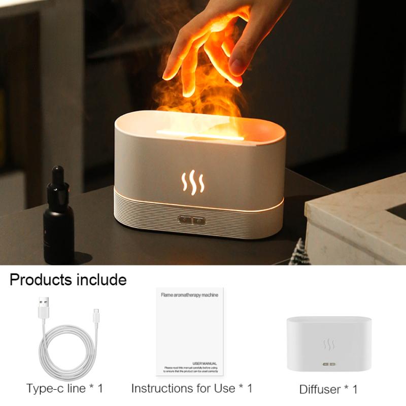 Dyfuzor zapachowy Nawilżacz powietrza Ultradźwiękowy generator chłodnej mgiełki Fogger Led Essential Oil Flame Lamp Difusor