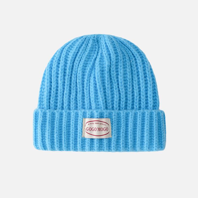 Letter Patch Woolen Hat for Women In Autumn and Winter, Face-showing Small Windproof Ear Protection Cold Hat, Fashionable and Versatile Warm Knitted