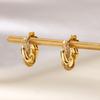 Cubic Zirconia Twisted Earrings for Women Gold Stainless Steel Earrings Party Piercing Fashion Wedding Waterproof Jewelry