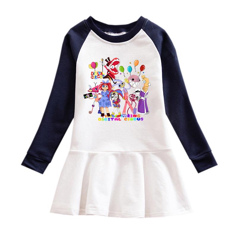 Korean Style Girls' Cartoon Long Sleeve Princess Dress - Mesh Skirt (Spring & Autumn 2026)