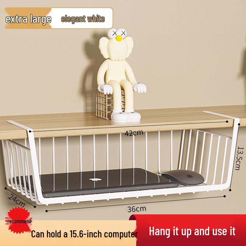 Under-Desk Hanging Basket: Space-Saving Shelf for Dorms and Wardrobes