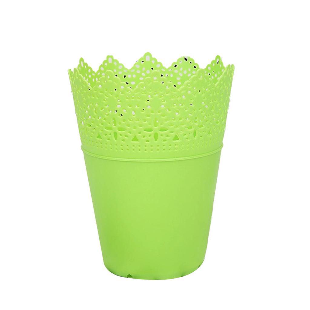 1/5 st Blomkruka Plast Ihålig Blomhållare Krona Spets Genombruten Blomvas Förvaring Spets Ihålig Plast Liten Blomkruka