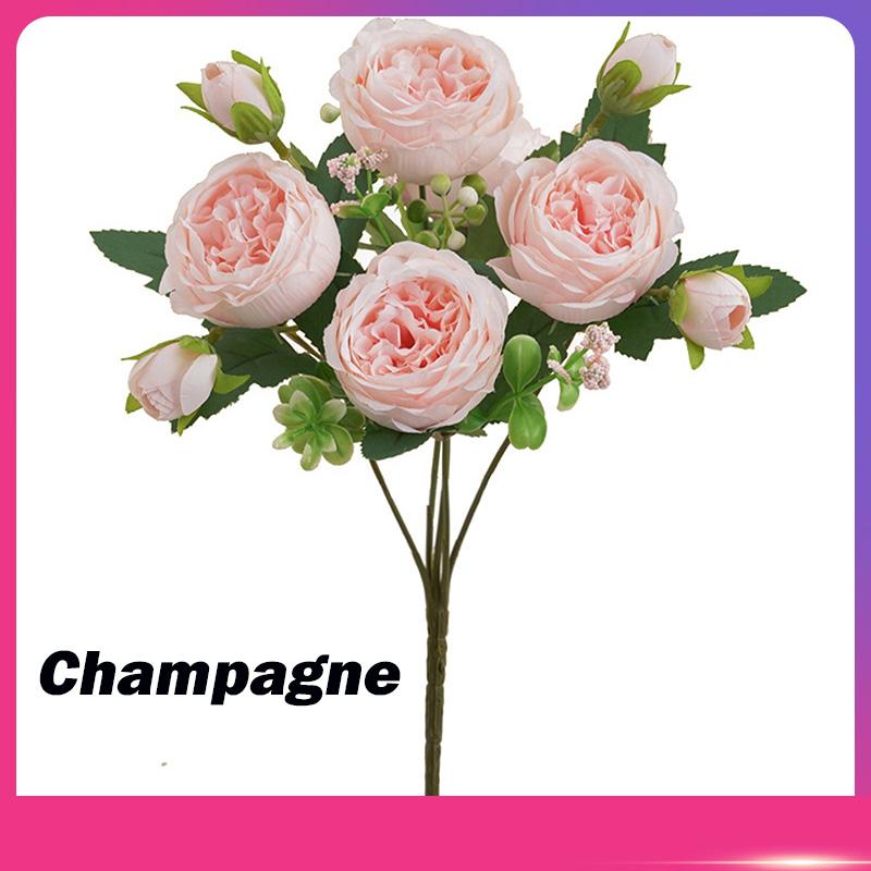 

Осенний искусственный цветок пиона шелковая роза букет невесты свадебный дом День святого Валентина Декор аксессуары подарок искусственное растение гортензия One Size шампанского