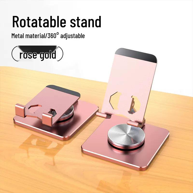 360° Rotating Aluminum Desktop Phone Holder - Foldable & Multifunctional Stand, Perfect Creative Gift