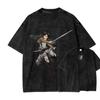 New ACID WASH TEE Attack on Titan Printed Tshirt Mens and Womens Washed Tshirt High Quality Vintage Cotton Tshirt Top
