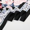 Botanical flowers Lijin Satin Long Silk Scarf Korean version of the temperament of women's decorative shawls
