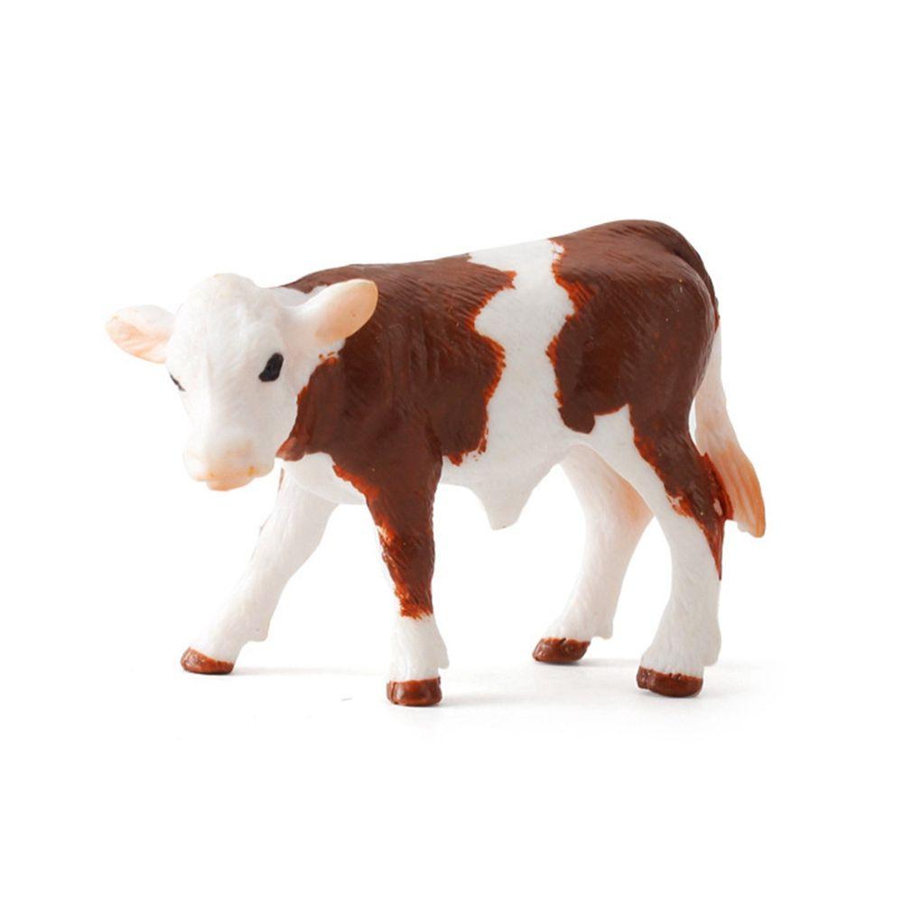 Ornaments for Children Baby Simulated Cattle Animal Figurine Cow Models Educational Toys Home Decor