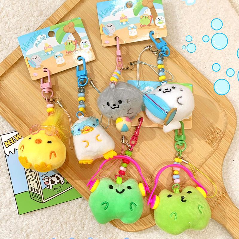 Mini Seagull Frog Plush Pendant Hanging Charm Marine Animal Bag Decoration Doll
