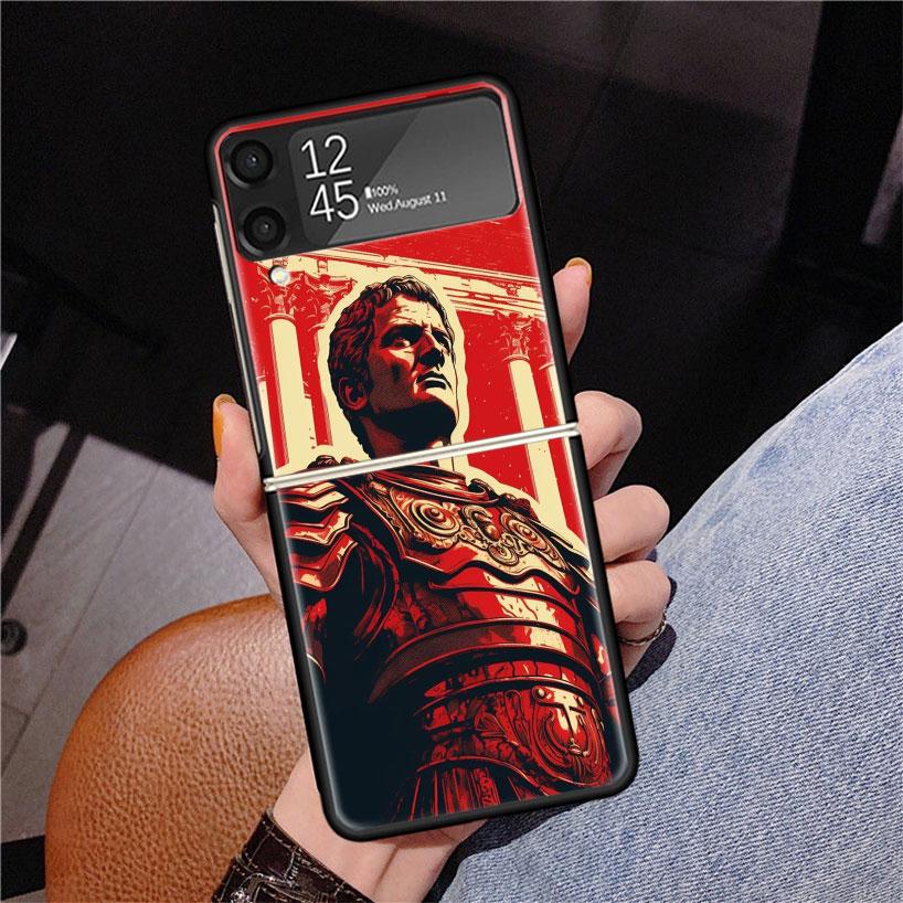 SPQR Roman Imperial Legionv Phone Case For Samsung Z Flip 7 6 5 4 3 Galaxy ZFlip7 ZFlip6 ZFlip5 ZFlip4 ZFlip3 5G Print Cover