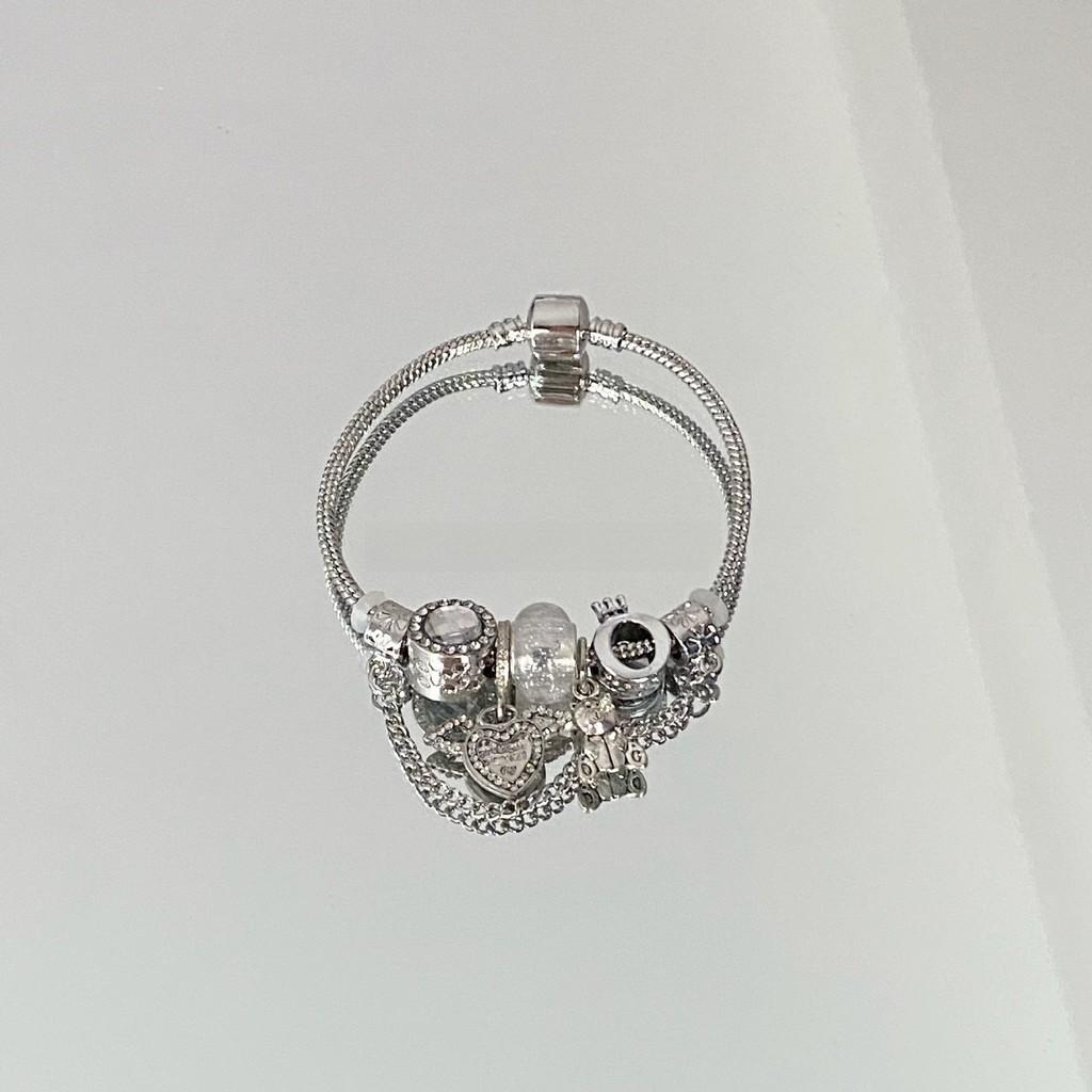 Bear Charm Bracelet With Crown Crystal Beads For Unisex Fashion Jewelry