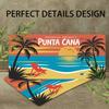 D FlatPunta Cana Dominican Republic Metal Wall ArtRetro Caribbean Beach Sign with Palm TreesDurable Tropical Decor for Home