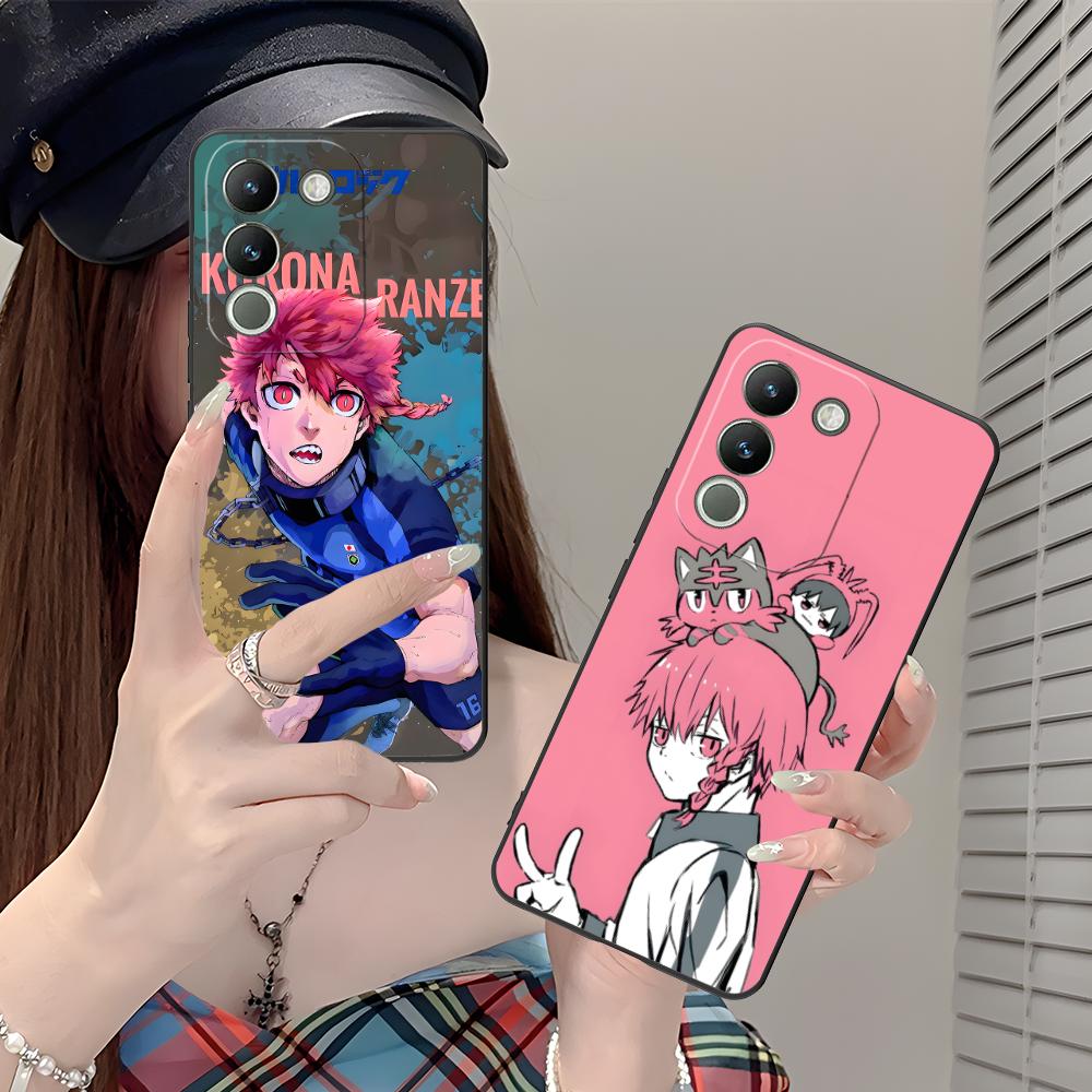 Blue Lock Ranze Kurona Matte TPU Mobile Phone Case for VIVO V60 V50 V40 V30 V29 V27 V25 V23 Pro Lite 5G Colorful Printing Cover