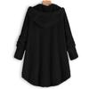Women's Long Sleeve Hooded Button Up Jacket with Pockets Casual Outerwear for Everyday Wear
