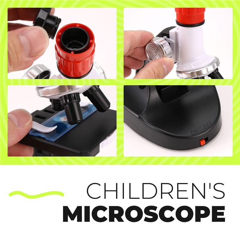 A84E-Children's Microscope 1200 Times Student Scientific Experiment Puzzle Science And Education Set