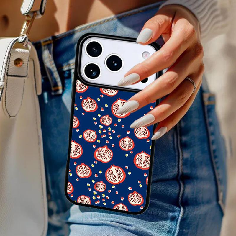 Pomegranate Pattern Phone Case For iPhone 17 Air 14 15 13 12 Max Cover For Apple 16e 11 Pro Max Plus Coque