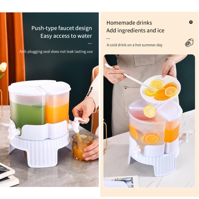 Getränke-Wasserspender mit 3 Abschnitten, großer Kapazität, drehbare Basis, praktischer Zapfhahn für Zuhause, Büro, Top-Seller