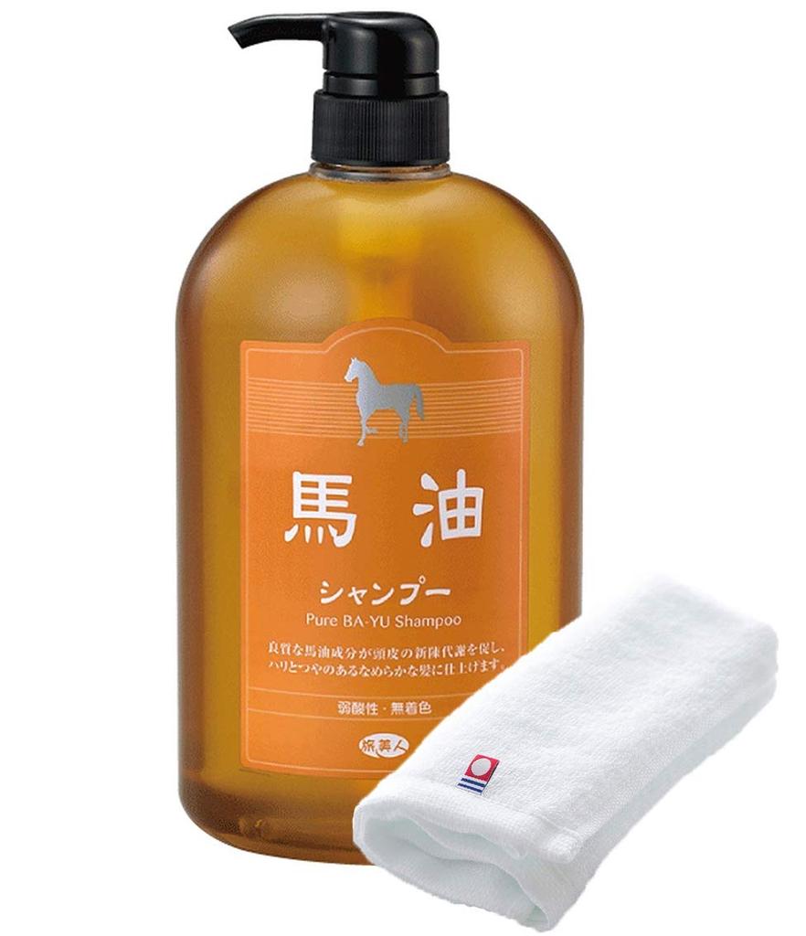 Azuma Shoji [Price Includes Imabari Towel] Horse Oil Shampoo 1000ml / Feels Like You're Using Tabibijin Bayu Hair Oil