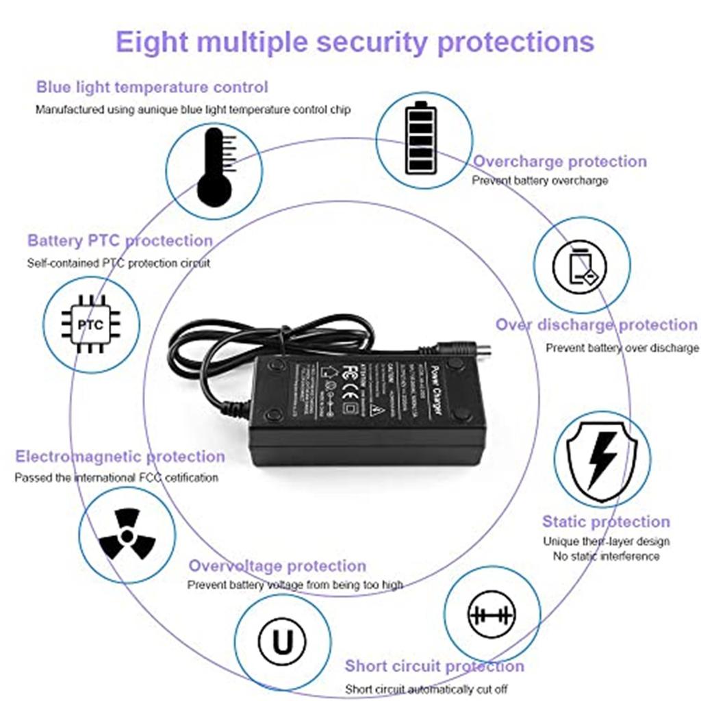 54.6V2A Li-ion Battery Charger For 48V Li-ion Battery Packs For Scooters, Self-Balancing Scooters, And Elderly Vehicles