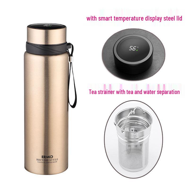 Large Capacity Stainless Steel Insulated Travel Kettle with Lanyard - Customizable Sports Water Bottle