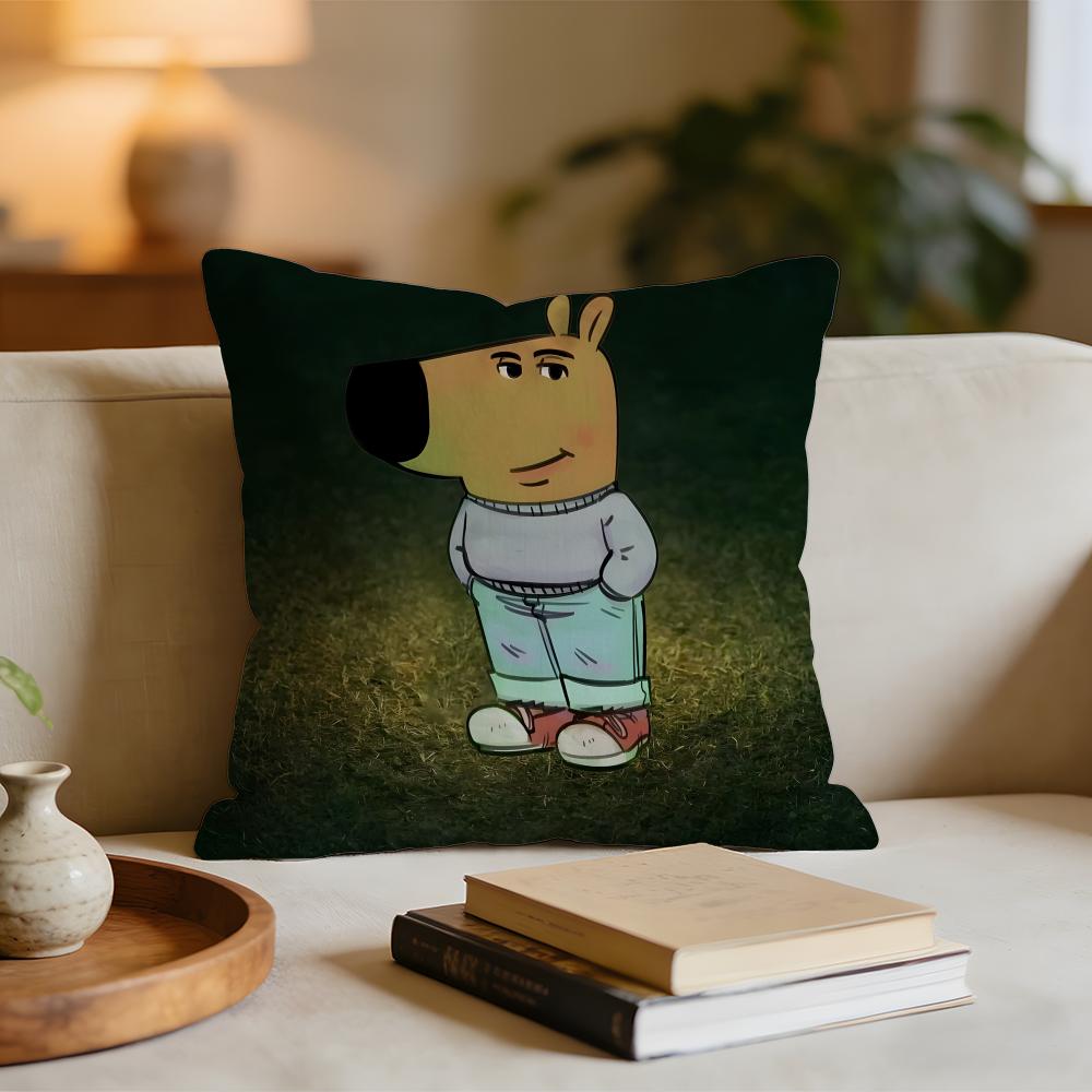 

Cartoon CChill Guy Cushion Cover Short plush pillowcase for bed sofa carwashable 30x30cm