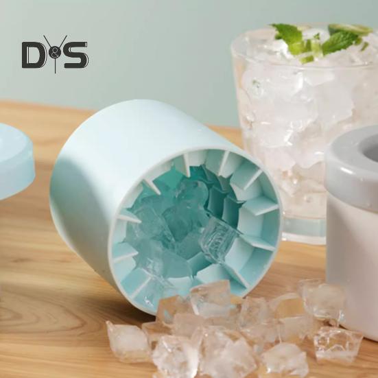 Silikonová forma na kostky ledu, válec na výrobu ledu pro domácí ledničku, snadné uvolnění, rychlá miska na výrobu ledu, potravinářské barové nástroje