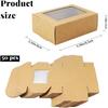 BadenBach 50 Pack Mini Rectangle Kraft Paper Boxes with Clear Windows,3.33" x 2.35" x 1.18",Tiny Small Homemade Soap Packaging Box Small Gift Boxes