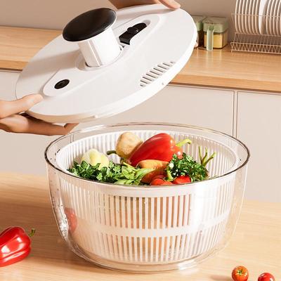 Multi-functional Large Capacity Household Vegetable Dehydrator, Salad Spinner & Dryer with Rotating Draining Basket