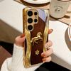 Galloping Steed Art Electroplated Golden Phone Case For Samsung Note 10 20 A06 A07 A12 A13 A14 A15 A16 A17 A22 23 25 Glass Cover