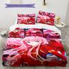 DARLING in the FRANXX Zero Two Muster Bettwäsche, Steppbett-Set Bettbezug Kissenbezug Zuhause Geburtstagsgeschenk (1 Bettbezug + 2 Kissenbezüge, ohne Füllung)