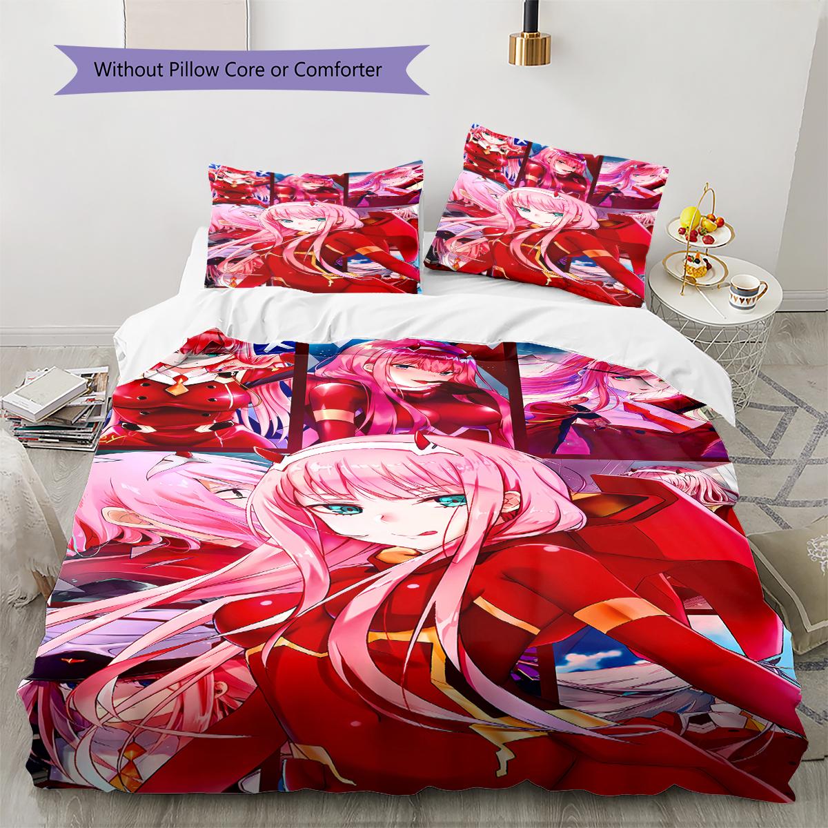 

Постельное белье DARLING in the FRANXX с рисунком Зеро Ту, Комплект с одеялом, Пододеяльник, Наволочка, Домашний подарок на день рождения (1 пододеяльник + 2 наволочки, без наполнителя) 135x200cm