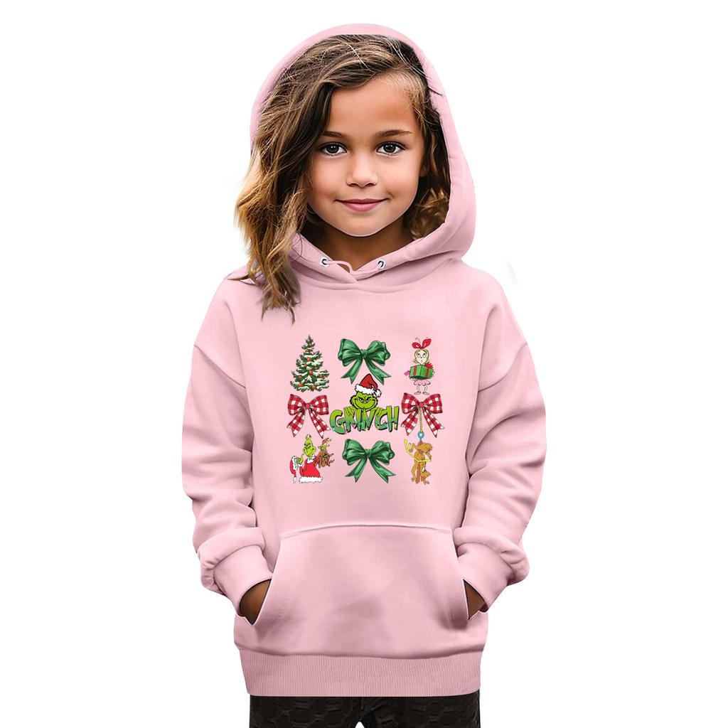 Sweatshirts For Teen Girls Hoodies Long Sleeve Drawstring Pullover Cute Oversized Hoodie Christmas Day