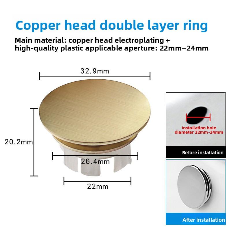 1pcs Dresser Sink Overflow Cover Ceramic Bathroom Container Kitchen Basin Decorative Round Insert Hole Silver ABS Plastic 30MM