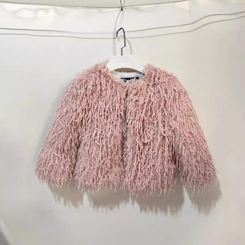 Dívčí Kožich Podzimní Zimní Kabáty Hrubý Samet Děti Děti Teplý