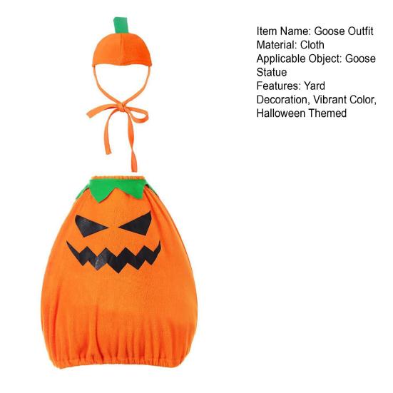 Halloween Goose Outfit for 23" Goose Statue Ghost Pumpkin Goose Costume Lawn