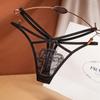 Transparent Sexy Pearl Flower Women Cross Belt Briefs Lace G-String Women's Thong T Panties