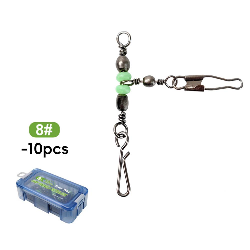 

10PCS/ Box Wooden Shrimp Fishing Set Luminescent Beads Ring Interlocking Clasp Set Fishing Gear Accessories 2Beads зелёный